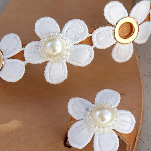 Casual Flower Slip On Sandals