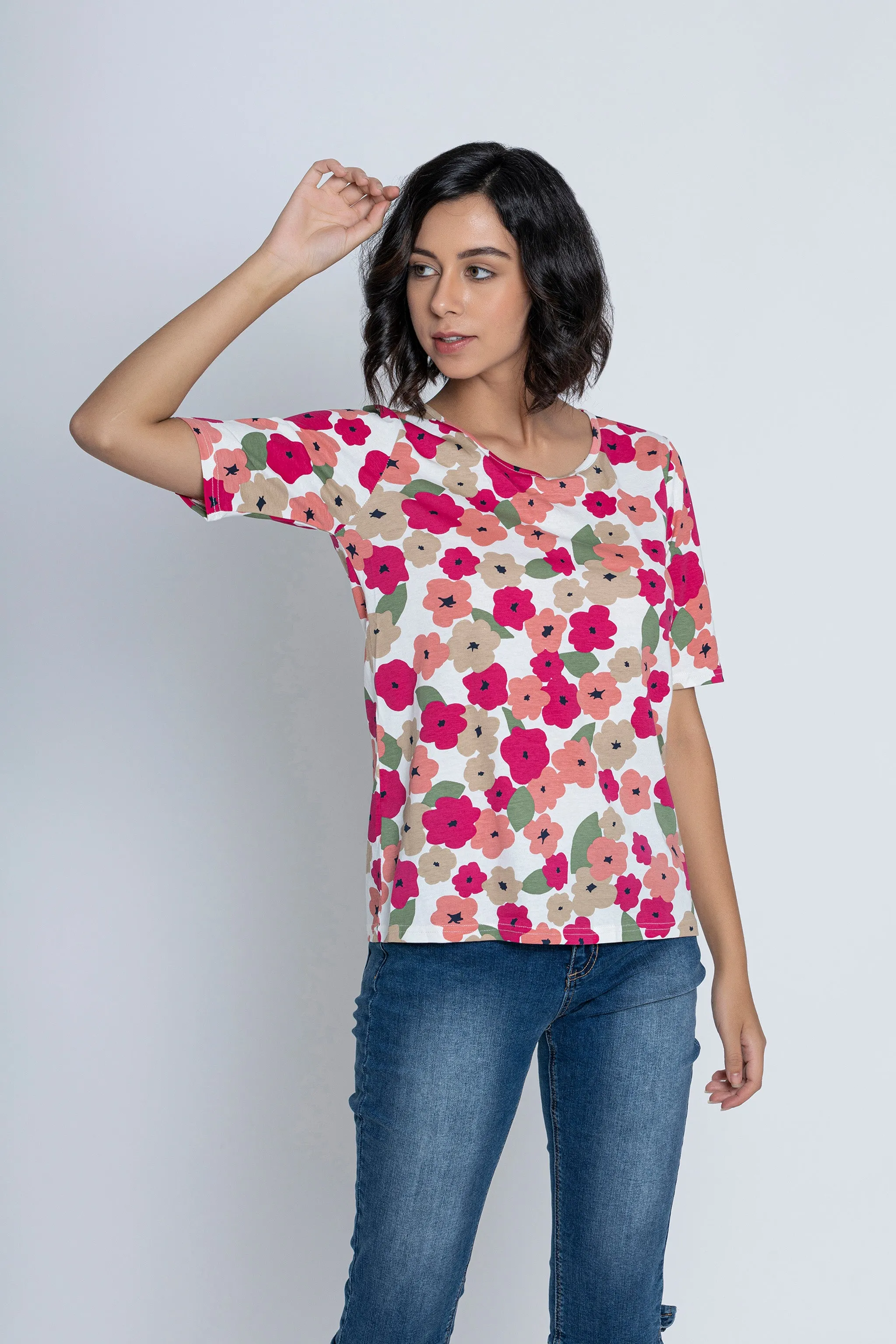 Floral Printed Short Sleeves T-Shirt