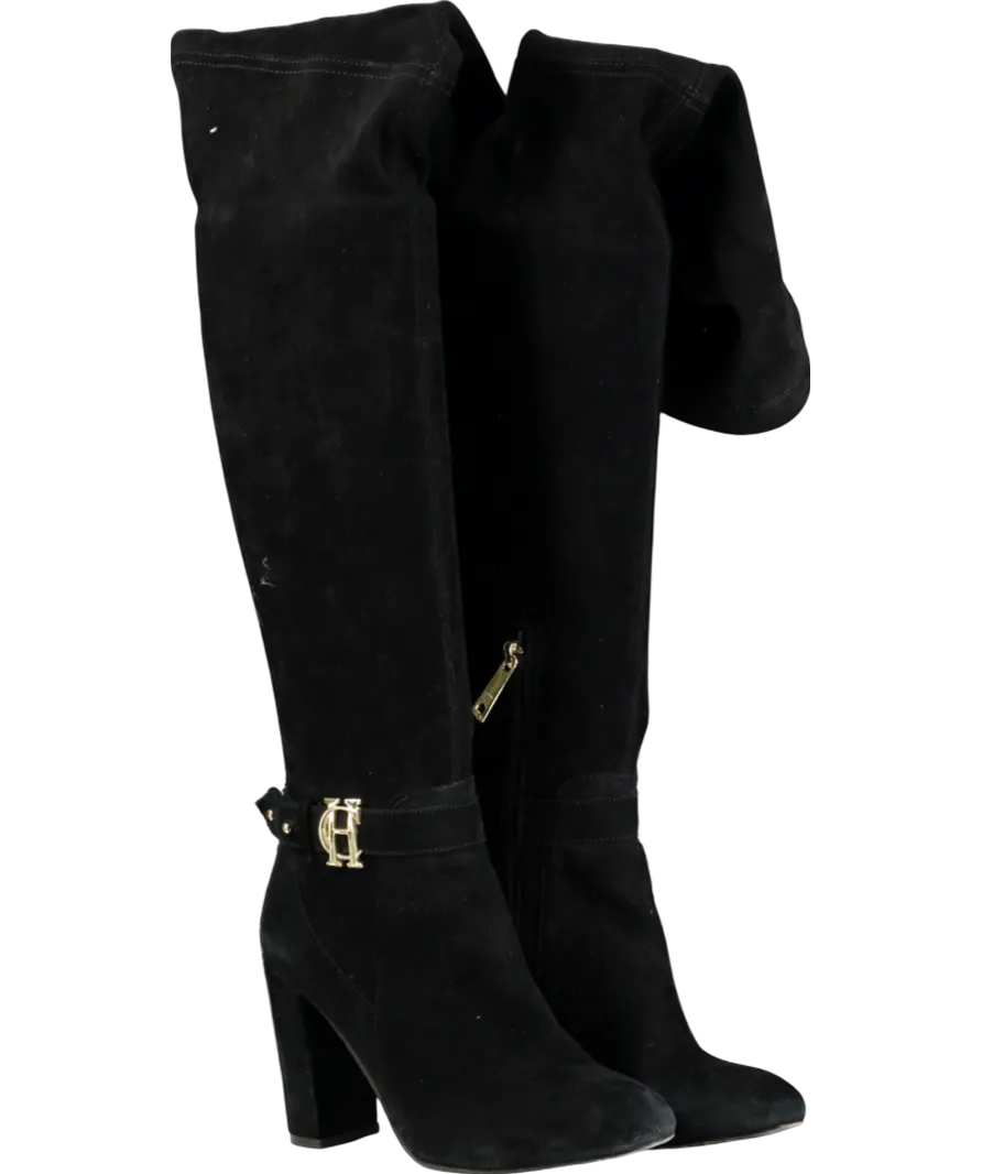 Holland Cooper Black Sloane Over The Knee Boots UK 4 EU 37 👠
