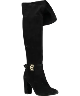 Holland Cooper Black Sloane Over The Knee Boots UK 4 EU 37 👠