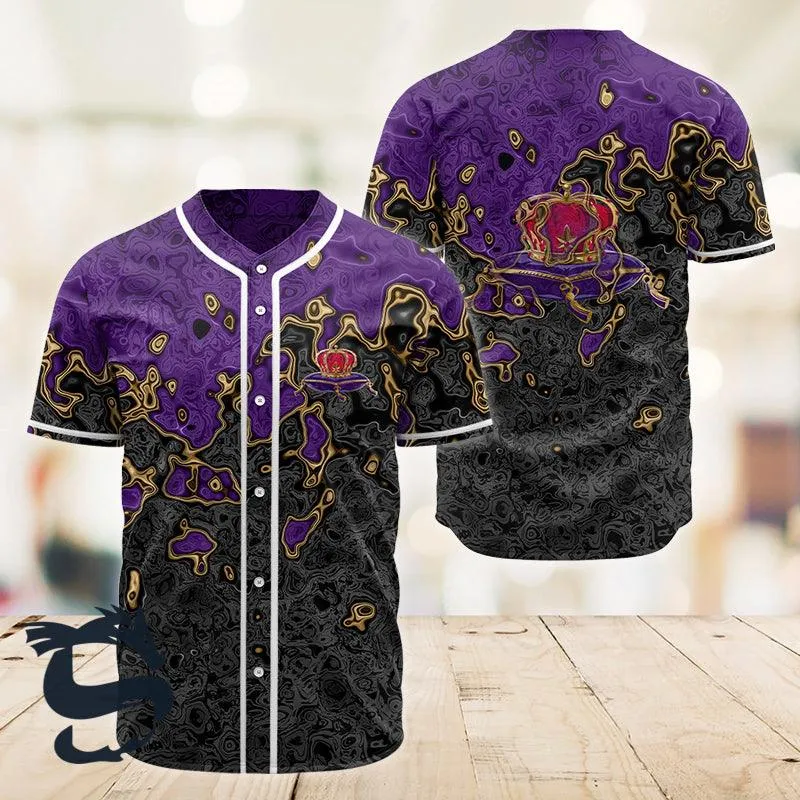 Holographic Colorful Crown Royal Baseball Jersey