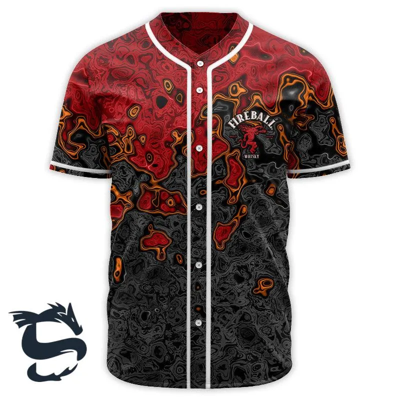 Holographic Colorful Fireball Baseball Jersey