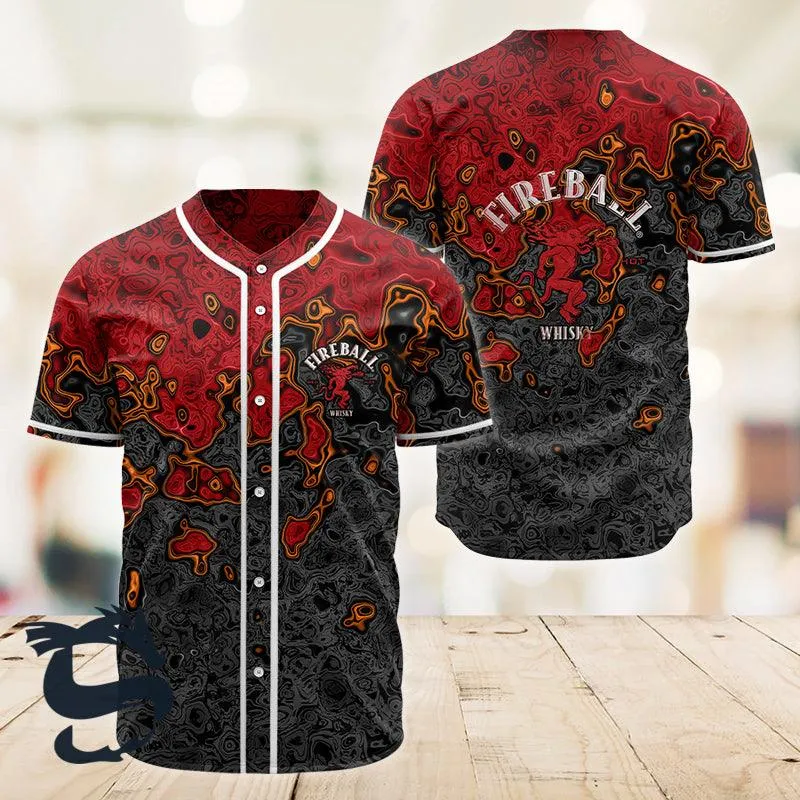 Holographic Colorful Fireball Baseball Jersey