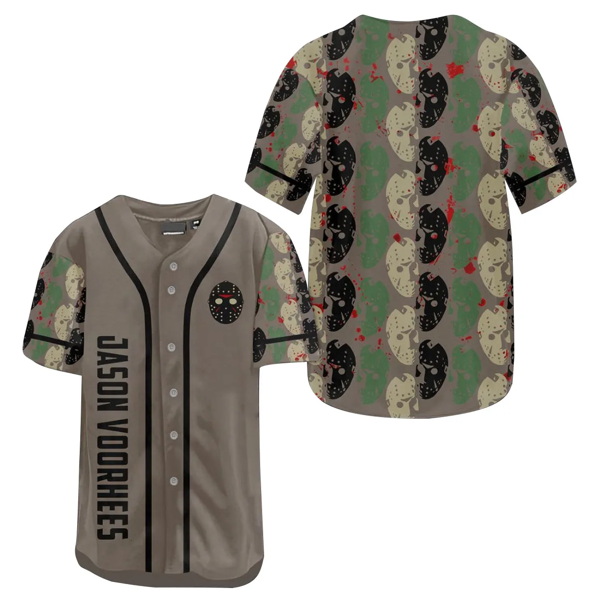 Jason Voorhees Pattern Baseball Jersey