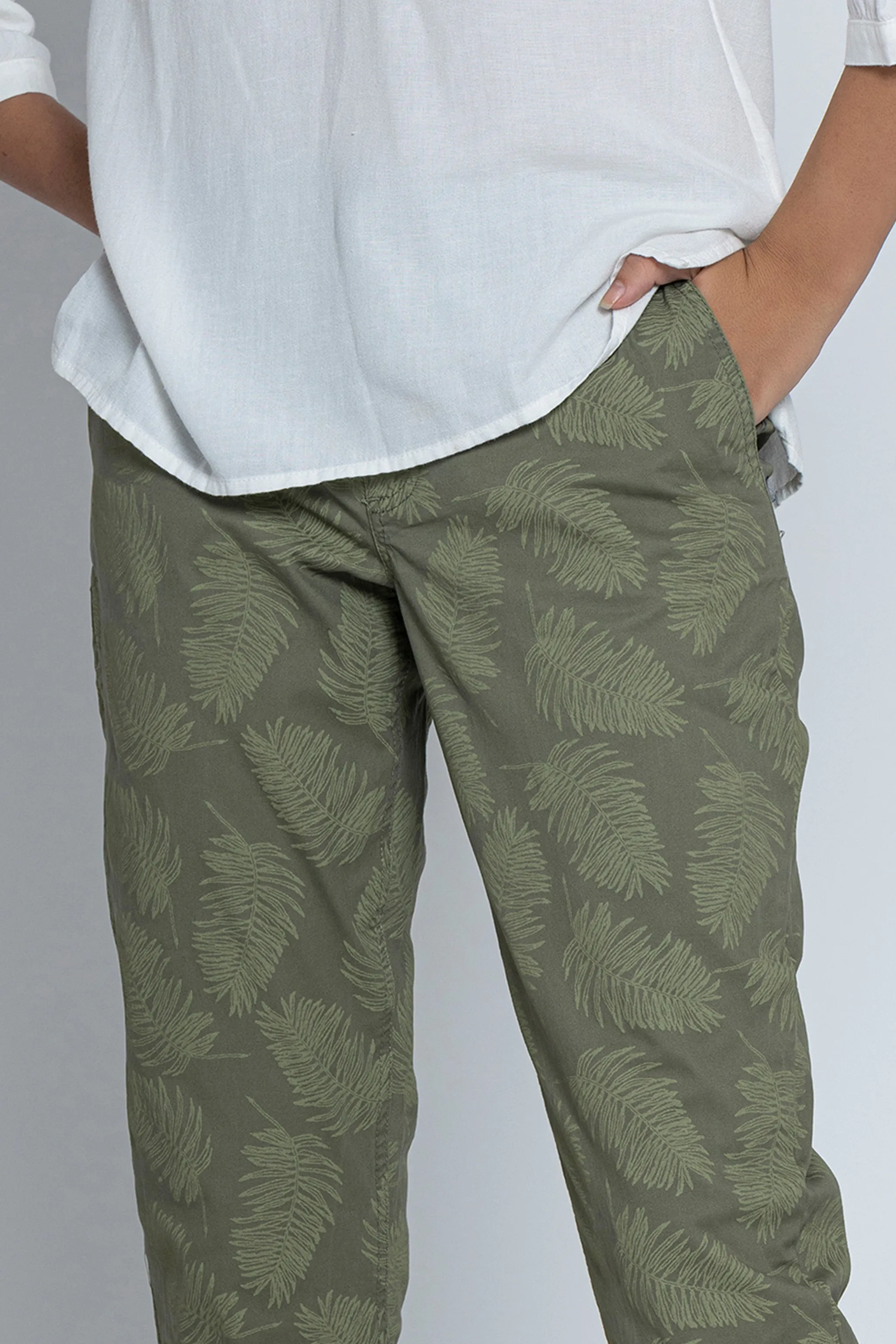 Olive Green Chino Capri