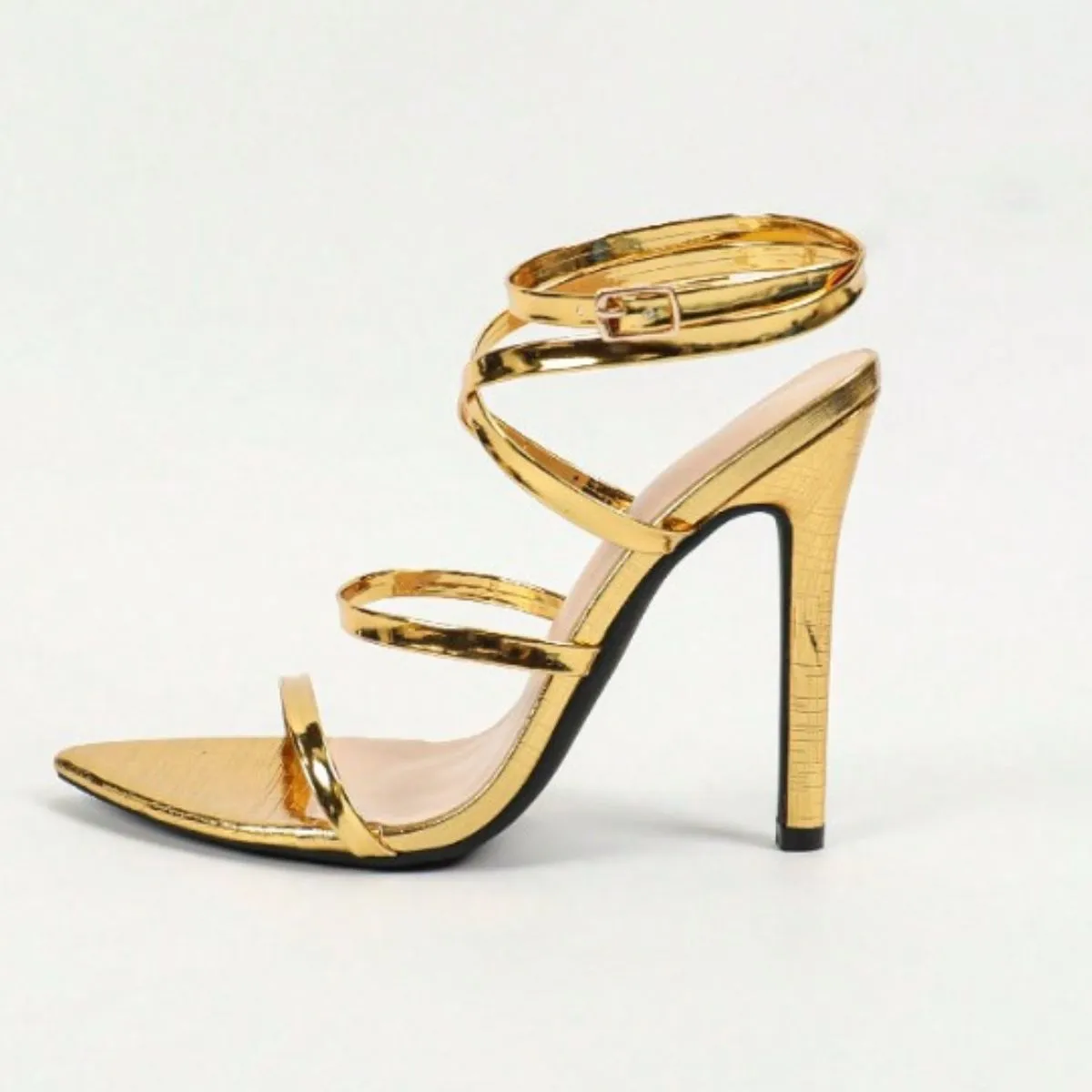 Open Toe Ankle Strap High Heels