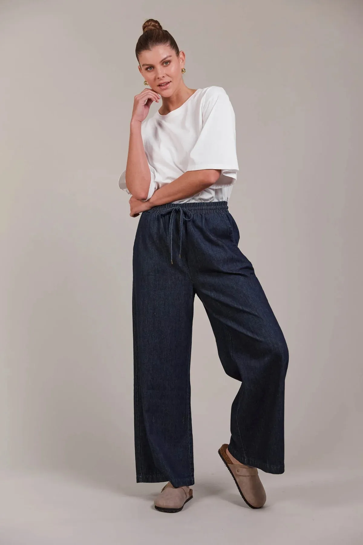 PEPI WIDE DENIM PANT - OXFORD