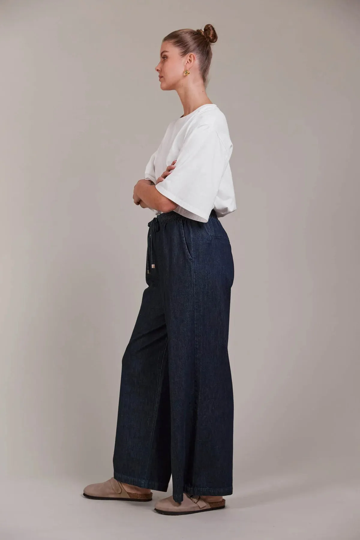 PEPI WIDE DENIM PANT - OXFORD