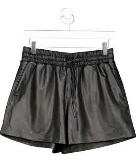 WAT. THE BRAND Black Vegan Leather Shorts UK 6