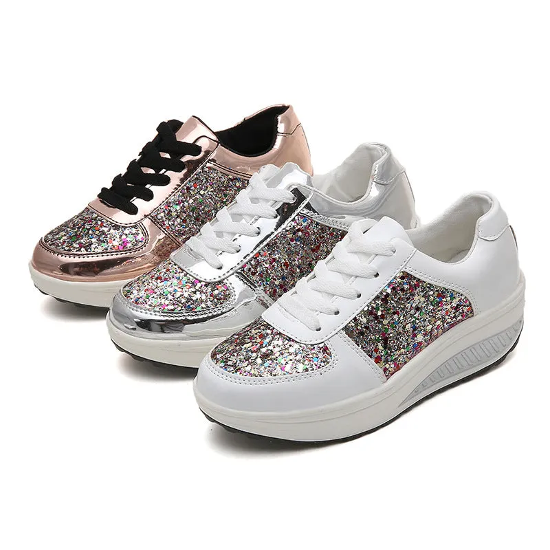 Women's Comfortable Shiny Mirror Casual Shoes
