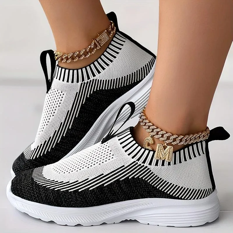 Women's Knit Casual Sneakers Breathable & Light Sporty Shoes